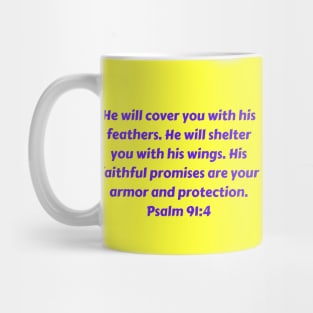 Bible Verse Psalm 91:4 Mug